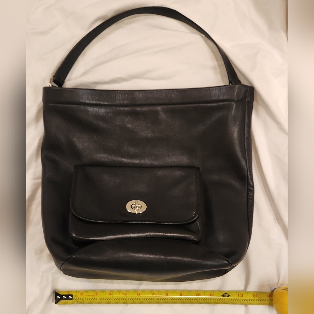 Coach black legacy archival leather bucket bag 21193